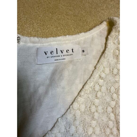 Velvet by Graham & Spencer White Lace Sleeveless Dress Small Summery EUC - Picture 7 of 7